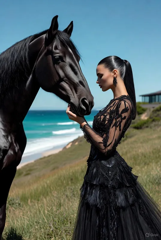 Beach Horse Fashion Portrait