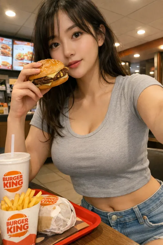 Burger King Selfie Asian Female