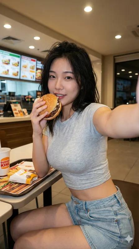 Burger King Selfie Asian Female - Thumbnail 2