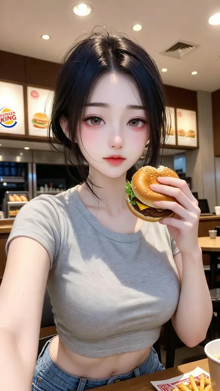 Burger King Selfie Asian Female - Thumbnail 4