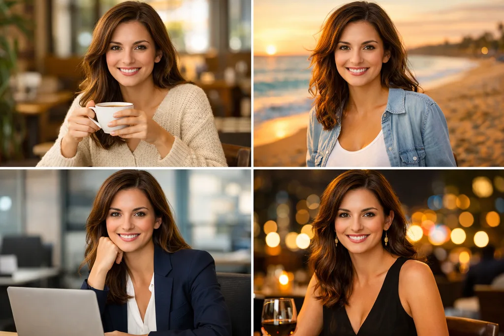 Character Consistency AI Photo Prompt — Same Person, Multiple Scenes