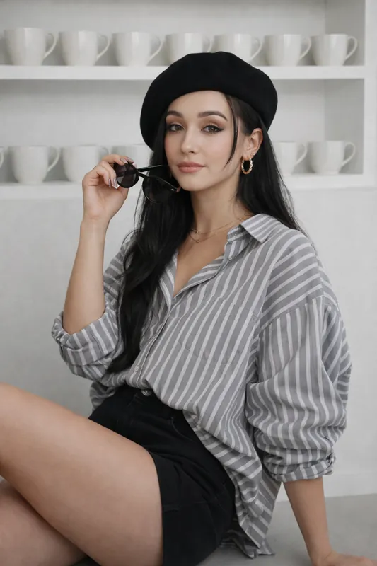 Chic Woman Portrait - White Shelf