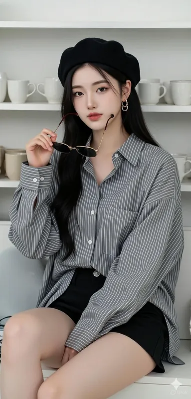 Chic Woman Portrait - White Shelf - Thumbnail 3