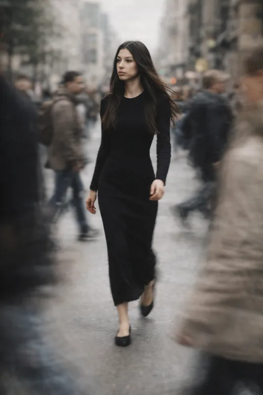 Cinematic Street Photography - Stylish Woman in Motion