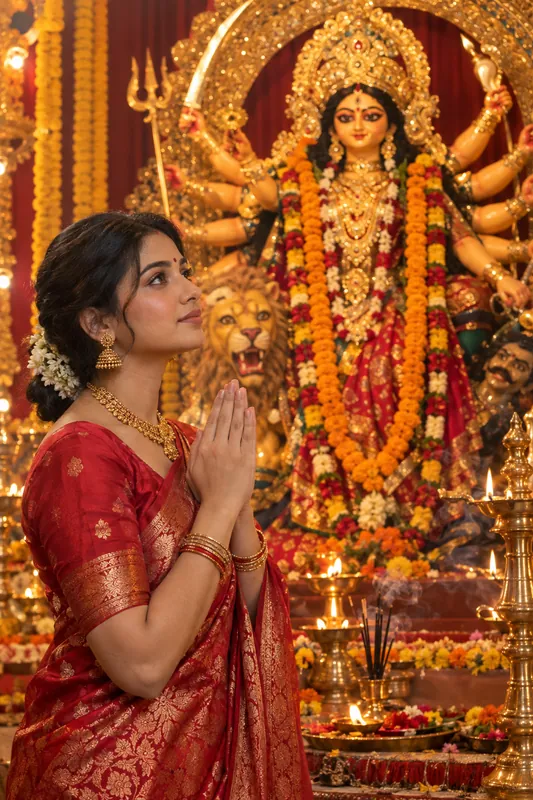 Durga Maa Navratri Devotional AI Photo Prompt - Image 1