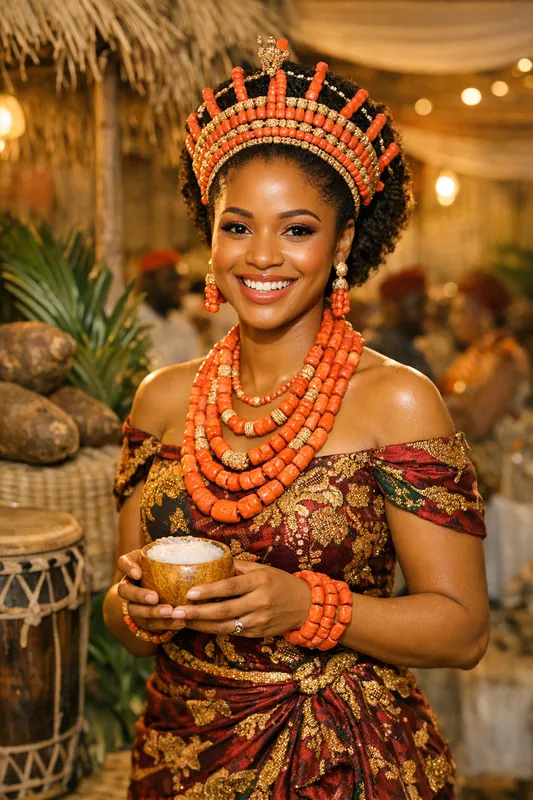 Igbo Traditional Wedding AI Photo Prompt - Igba Nkwu Editing