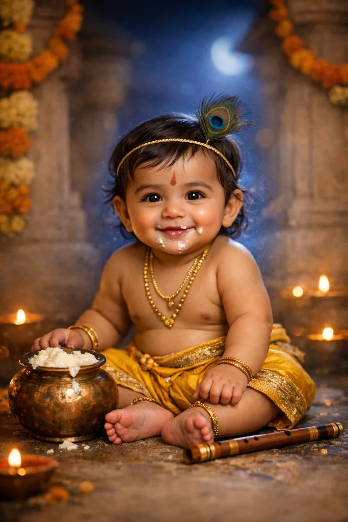 Janmashtami Baby Krishna Photo Prompt - Image 1