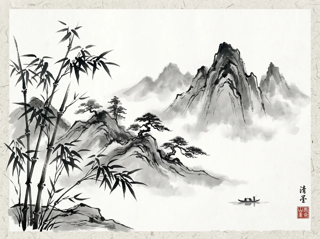 Japanese Ink Wash Sumi-E Illustration Prompt — AI Traditional Art Generator