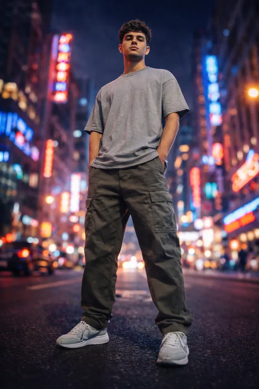 Low-Angle Urban Street Portrait