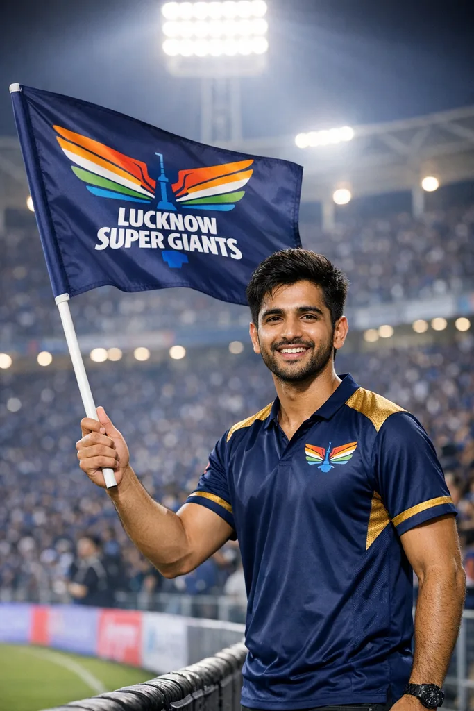 LSG Fan at Ekana Stadium - IPL Photo Prompt - Image 1