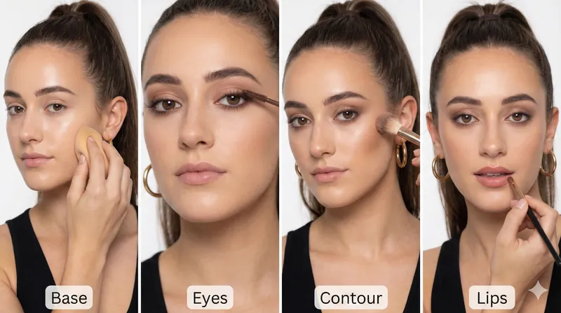 Makeup Tutorial Collage 1x4 - Thumbnail 4