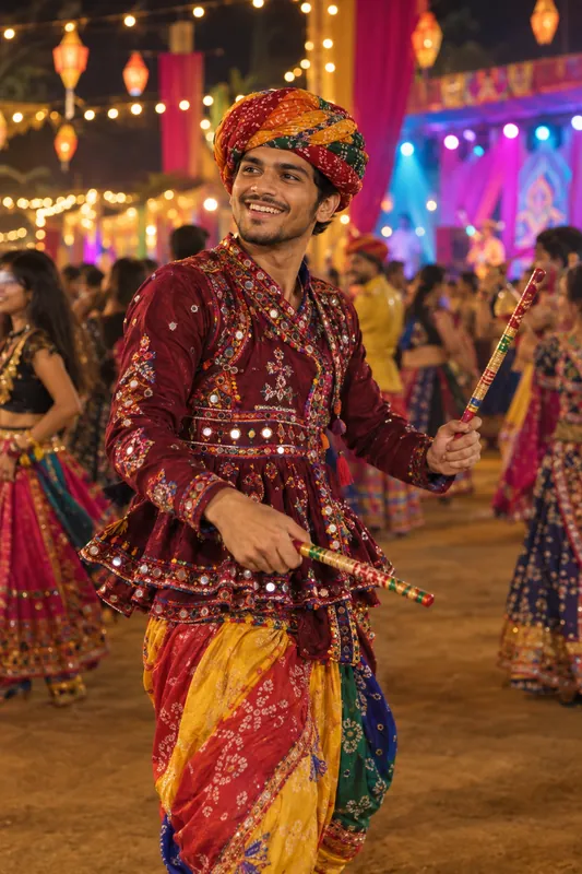 Navratri Garba AI Photo Prompt for Boys (Gemini & ChatGPT) - Image 1