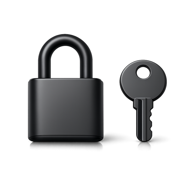 Padlock Key 3D Illustration