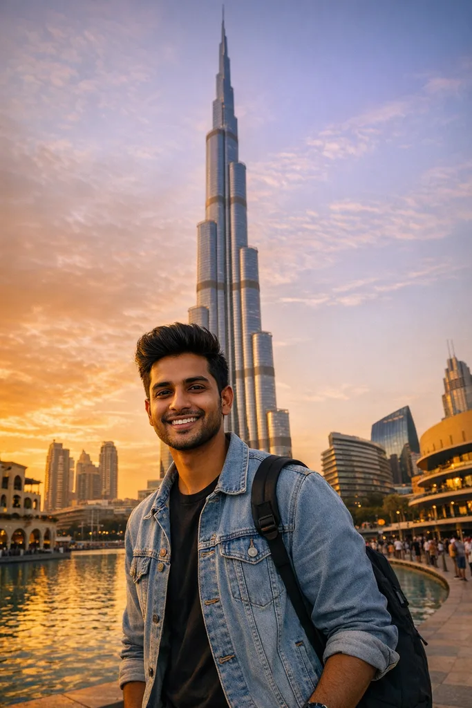 Photo at Burj Khalifa - Dubai Travel Gemini AI Prompt - Image 1