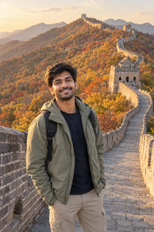 Photo at the Great Wall of China - Travel AI Prompt - Image 1