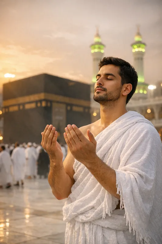 Photo at Mecca during Hajj - Islamic Pilgrimage AI Prompt