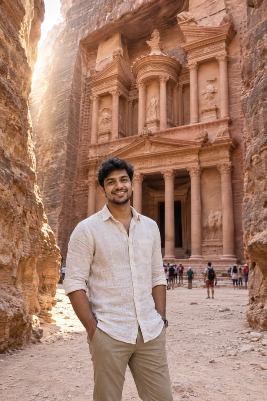 Photo at Petra Treasury, Jordan - Travel AI Prompt - Image 1