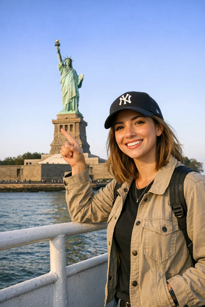 Photo at Statue of Liberty New York - Travel Gemini AI Prompt - Image 1