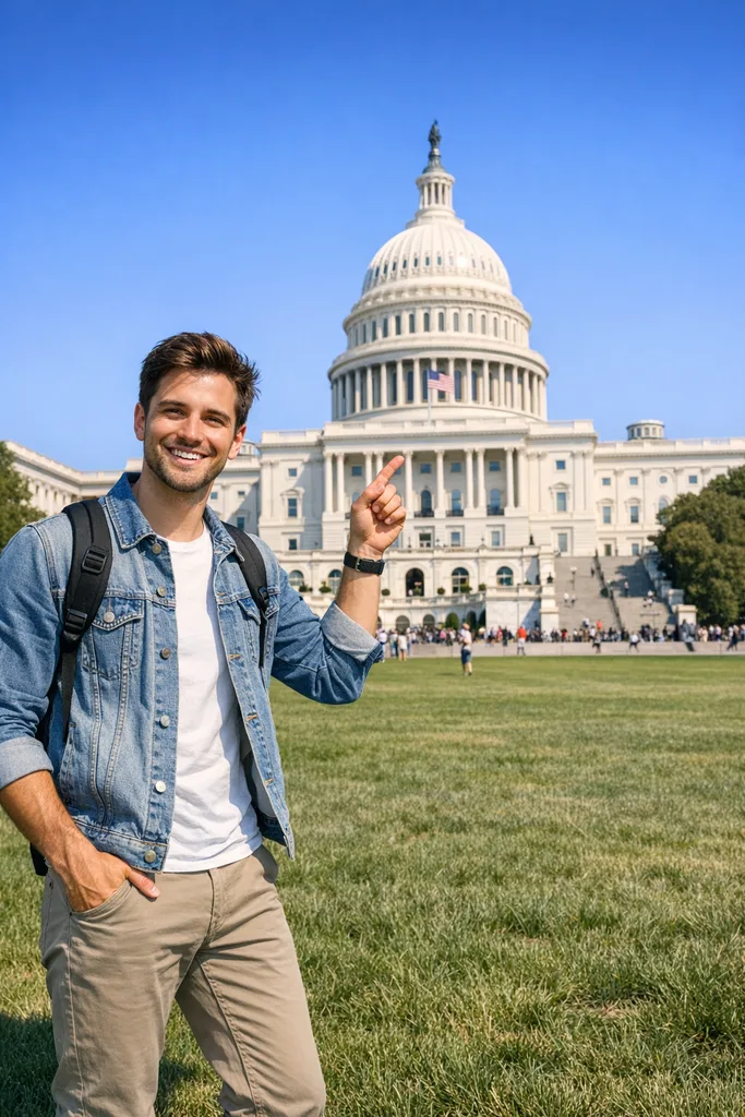 Photo at US Capitol Washington DC - Travel Gemini AI Prompt - Image 1