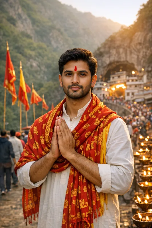 Photo at Vaishno Devi - Devotional Gemini AI Prompt