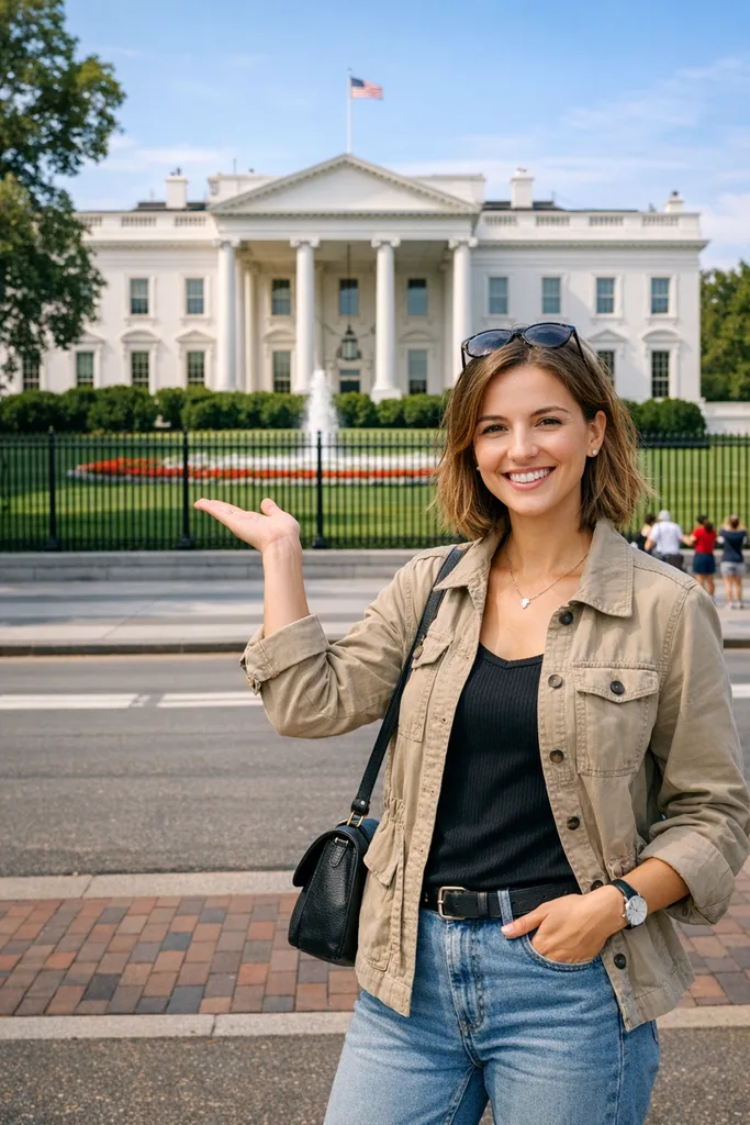 Photo at White House Washington DC - Travel Gemini AI Prompt