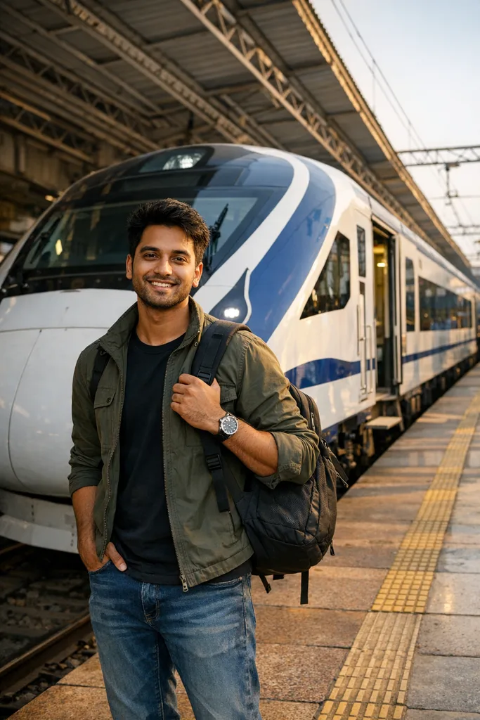 Photo on Vande Bharat Train - Indian Railways Gemini AI Prompt - Image 1