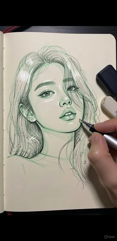 Photo-Style Line Drawing Ink Sketch - Thumbnail 3