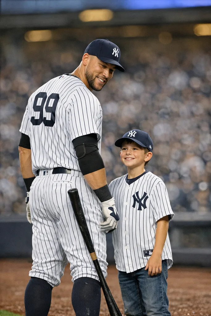 Photo with Aaron Judge at Yankee Stadium - Gemini AI Prompt