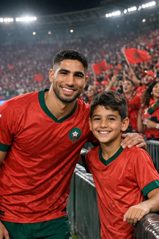 Photo with Achraf Hakimi - Morocco & PSG Gemini AI Prompt