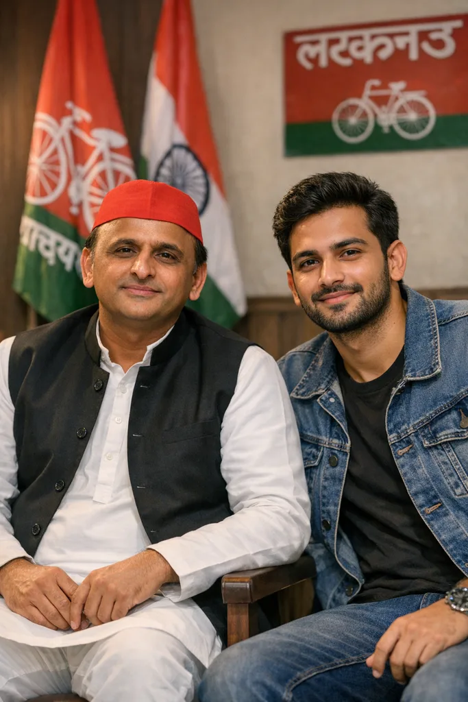 Photo with Akhilesh Yadav - SP Leader Gemini AI Prompt - Image 1