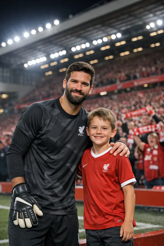 Photo with Alisson Becker - Brazil & Liverpool Gemini AI Prompt
