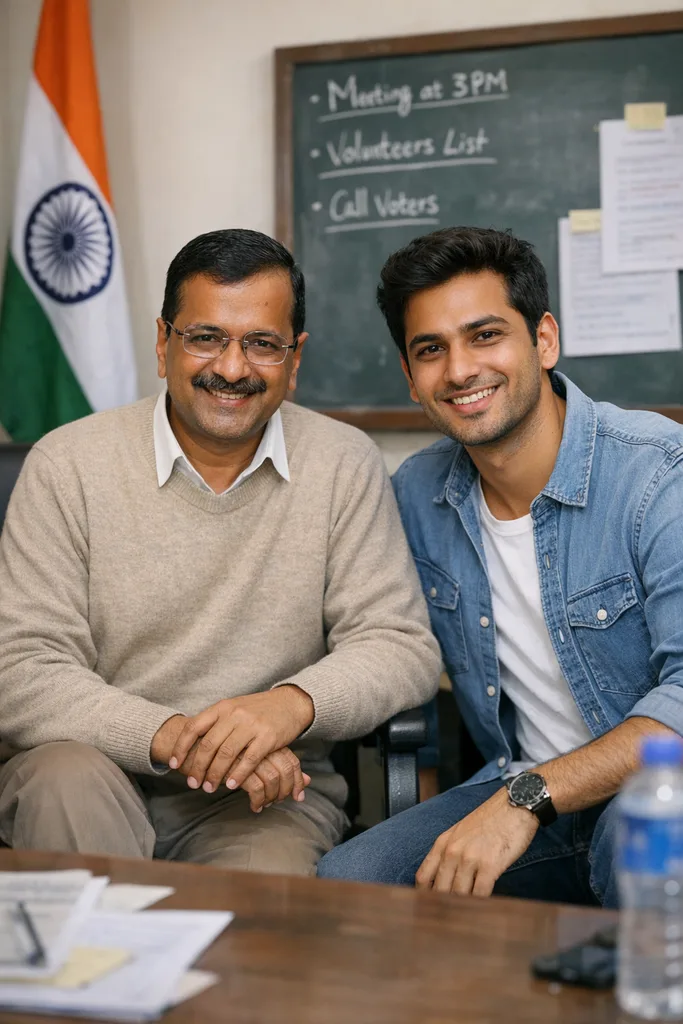 Photo with Arvind Kejriwal - AAP Leader Gemini AI Prompt - Image 1