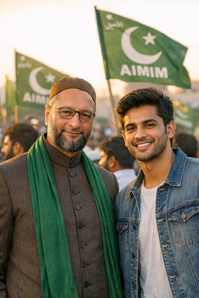 Photo with Asaduddin Owaisi - AIMIM Gemini AI Prompt - Image 1