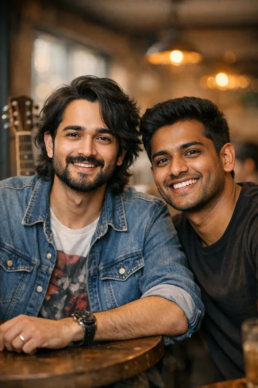 Photo with BB Ki Vines (Bhuvan Bam) - YouTuber Gemini AI Prompt