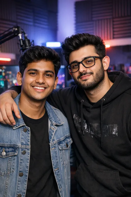 Photo with CarryMinati - YouTuber Gemini AI Prompt