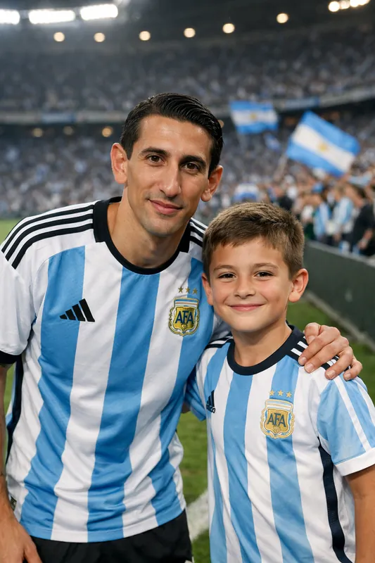 Photo with Ángel Di María - Argentina Gemini AI Prompt