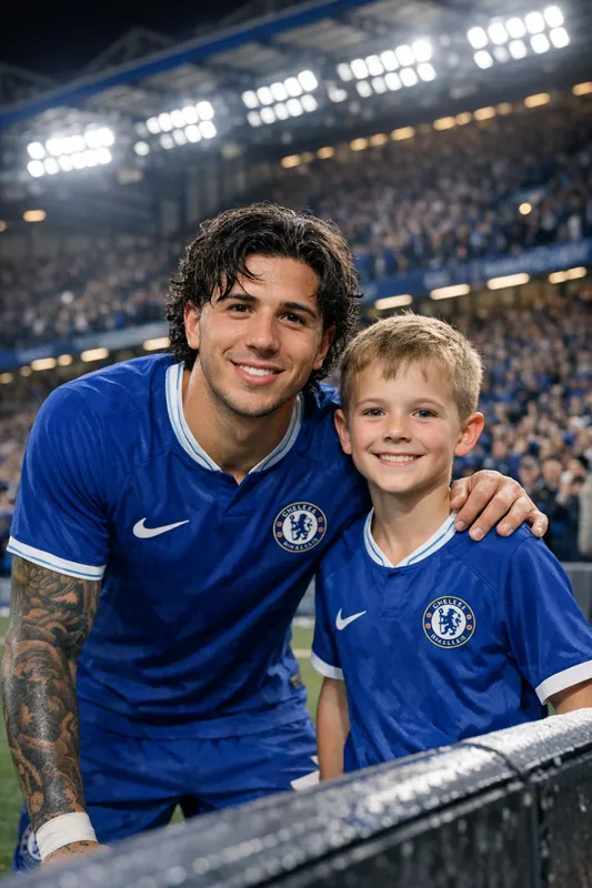 Photo with Enzo Fernández - Argentina & Chelsea Gemini AI Prompt