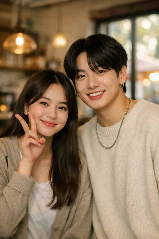 Photo with Jungkook of BTS - K-Pop Gemini AI Prompt