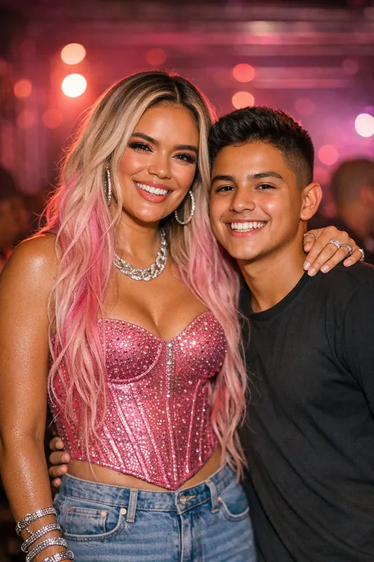 Photo with Karol G - Latin Music Gemini AI Prompt