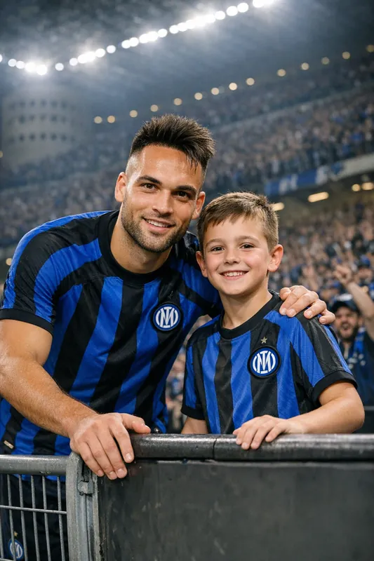 Photo with Lautaro Martínez - Argentina & Inter Gemini AI Prompt