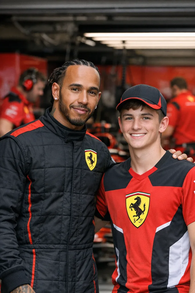 Photo with Lewis Hamilton in F1 Paddock - Gemini AI Prompt - Image 1
