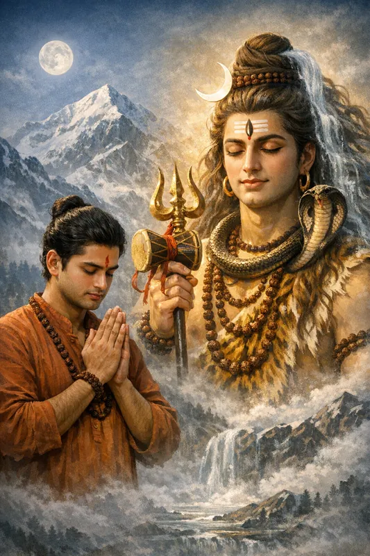 Photo with Lord Shiva - Devotional Gemini AI Prompt