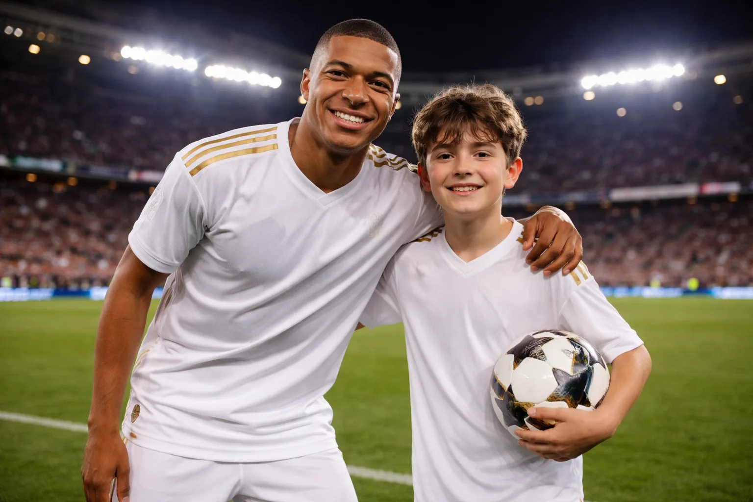 Photo with Mbappe at Real Madrid Stadium - Football AI Prompt