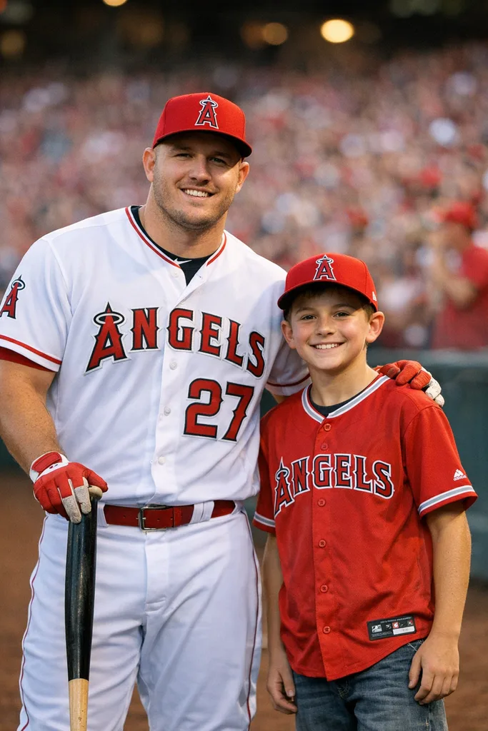 Photo with Mike Trout at Angel Stadium - Gemini AI Prompt