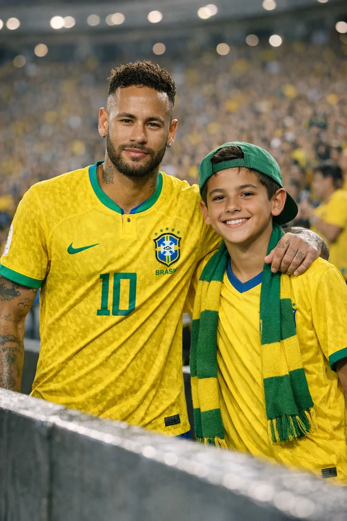 Photo with Neymar Jr at Maracanã - Gemini AI Prompt - Image 1