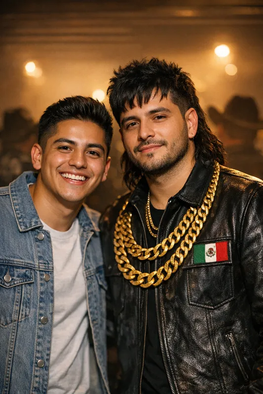 Photo with Peso Pluma - Latin Music Gemini AI Prompt