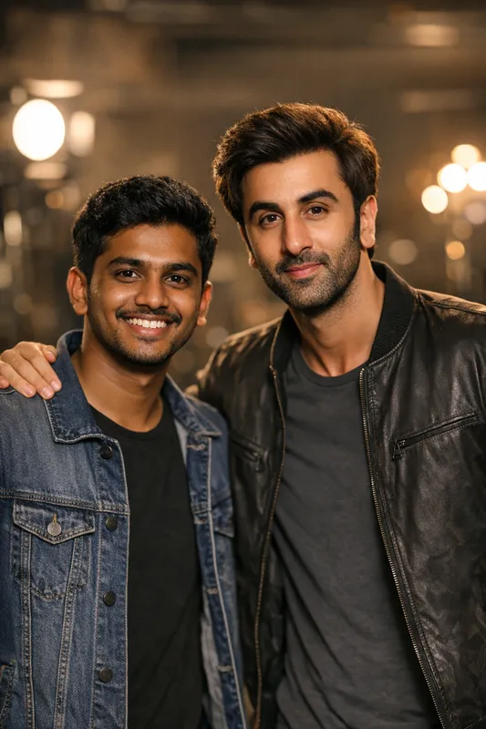 Photo with Ranbir Kapoor - Bollywood Gemini AI Prompt