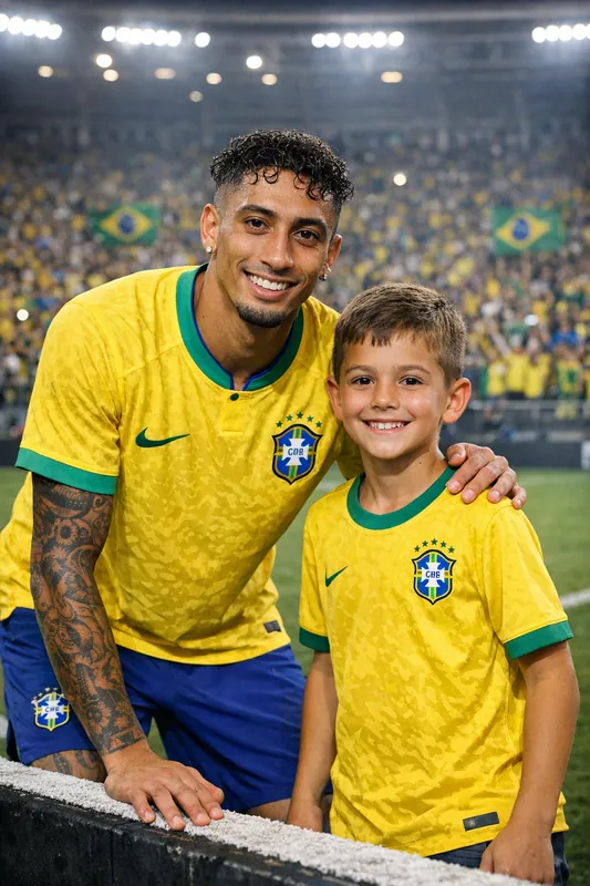 Photo with Raphinha - Brazil & Barcelona Gemini AI Prompt