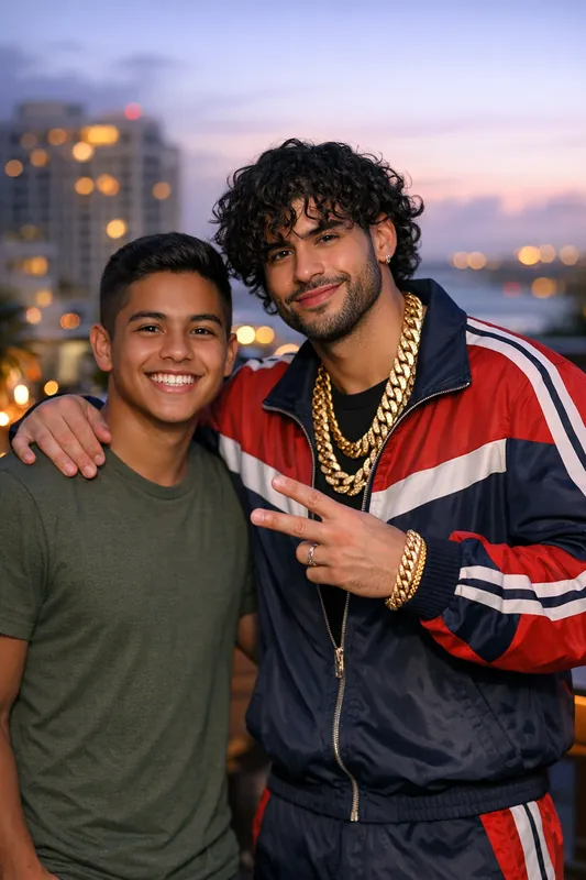 Photo with Rauw Alejandro - Latin Music Gemini AI Prompt
