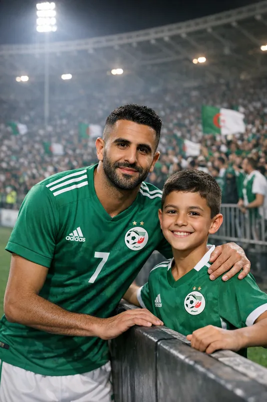 Photo with Riyad Mahrez - Algeria Gemini AI Prompt